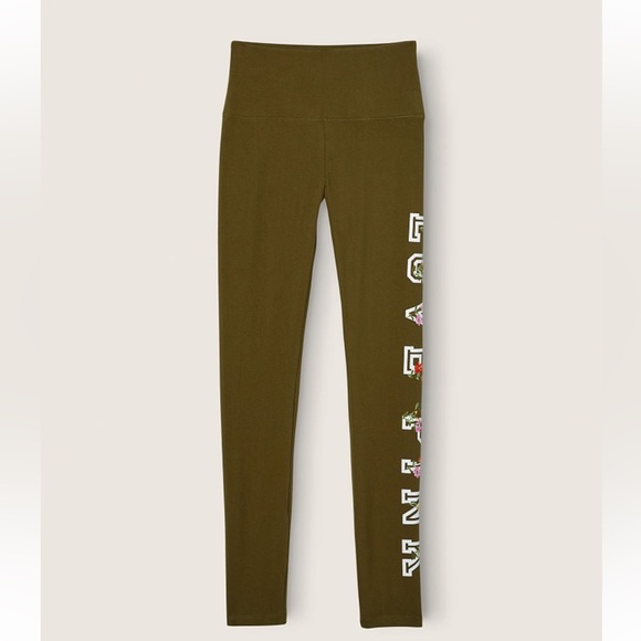 VS VICTORIAS SECRET PINK HIGH WAIST COTTON PANT TIGHT LEGGING SWEATS FLORAL S - Picture 4 of 6